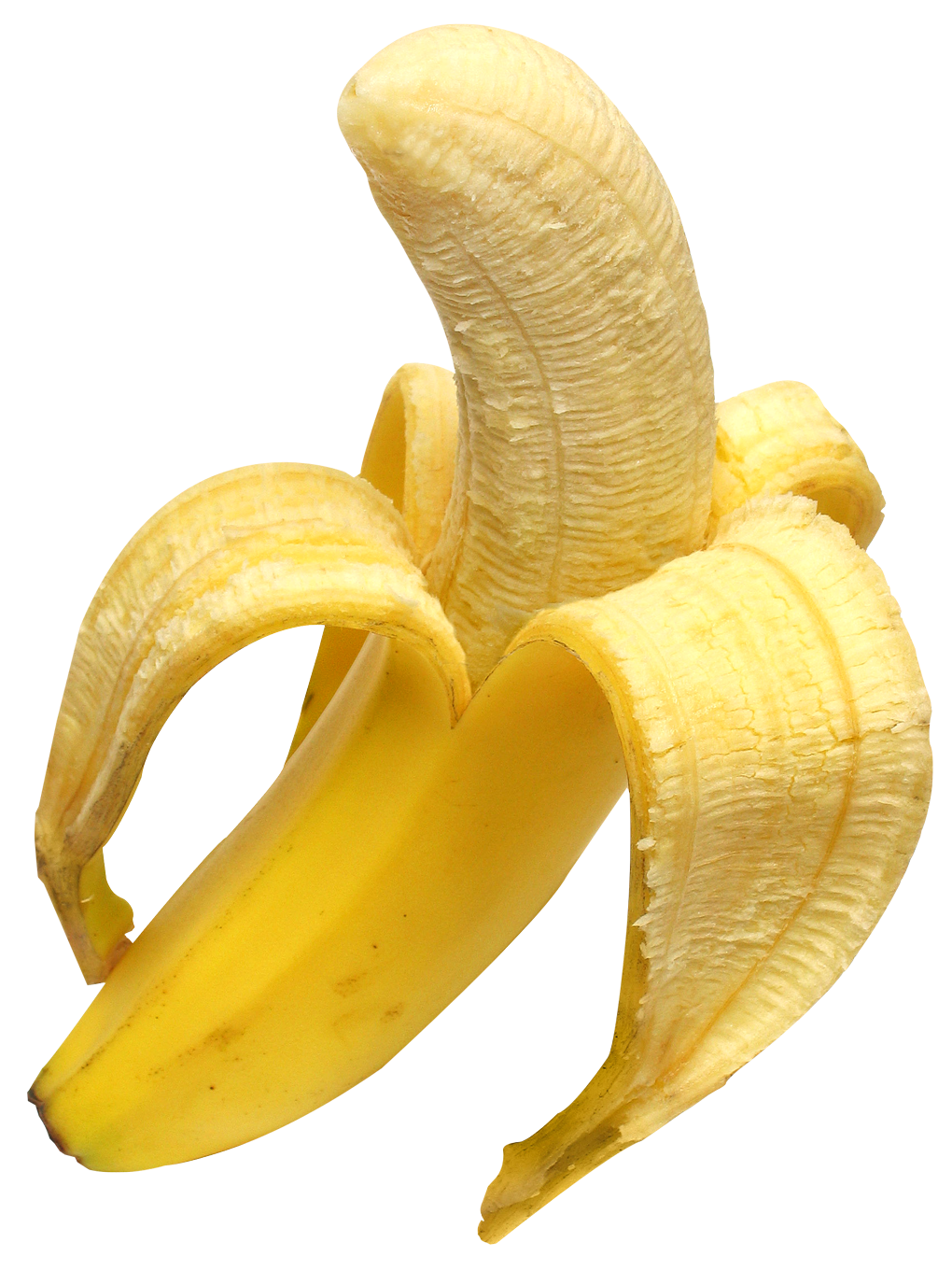 Peeled Banana Isolated Background