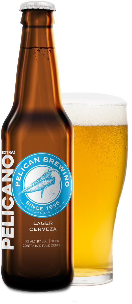 Pelican Brewing Lager Cerveza Bottleand Glass