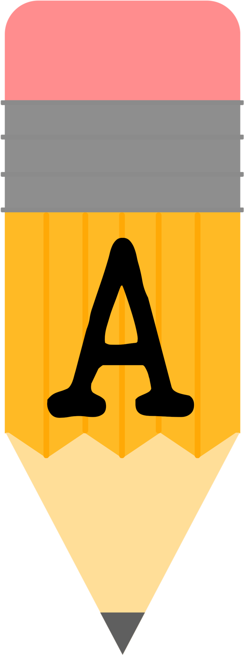 Pencil With Letter A Clipart