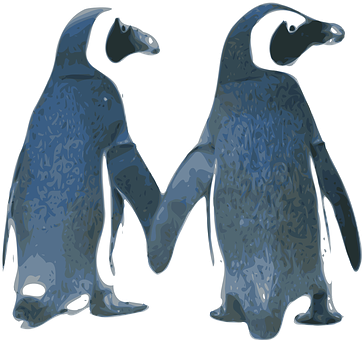 Penguin Love Shape Illustration