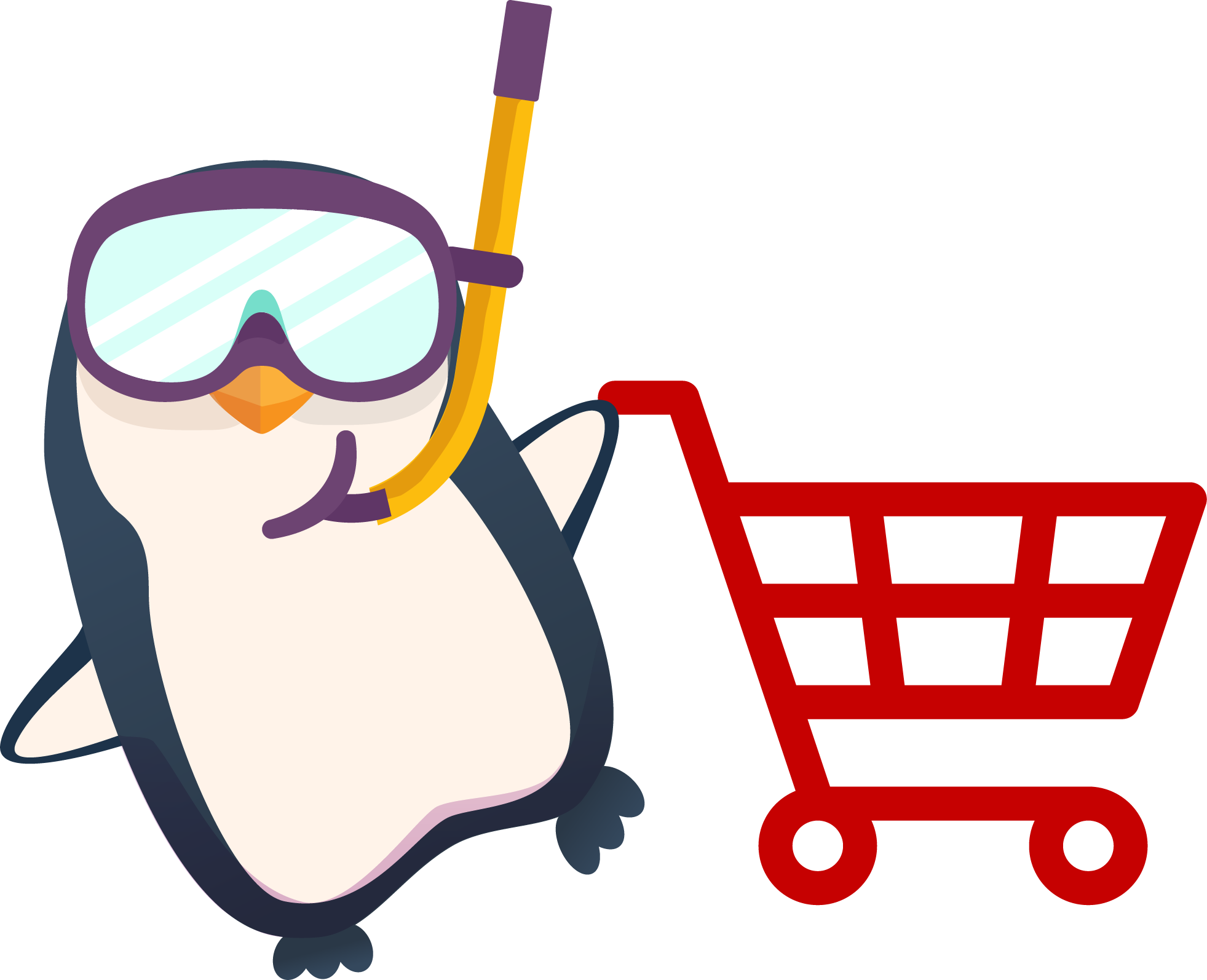 Penguin Shopperwith Cart