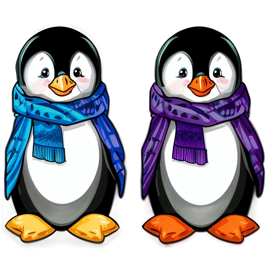 Penguin With Scarf Png Clu