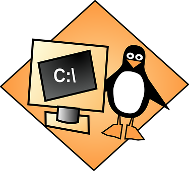 Penguinand Computer Illustration