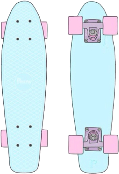 Penny Skateboard Blue Pink Wheels