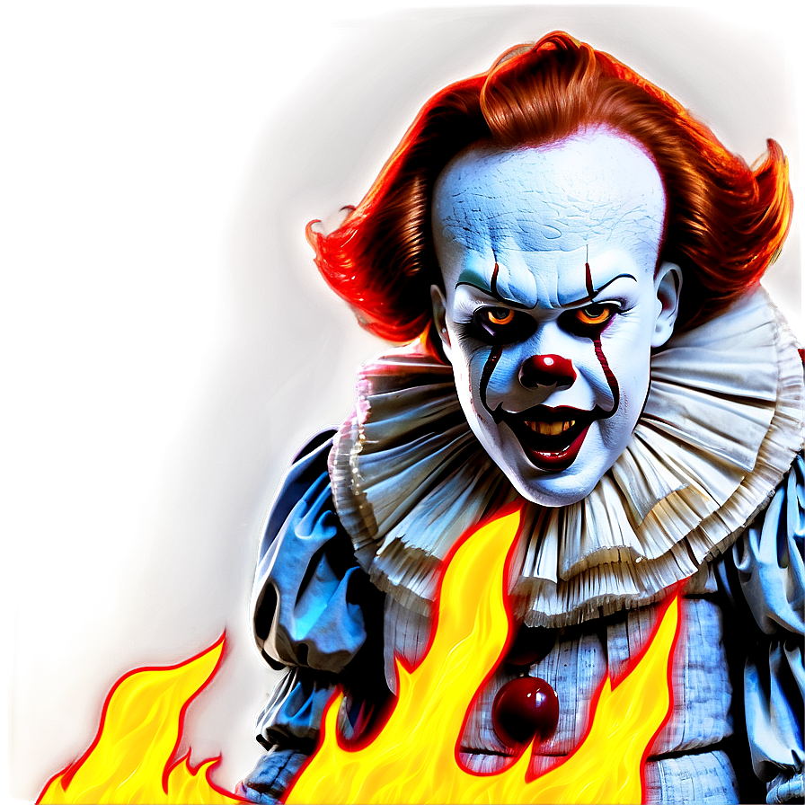 Pennywise With Fire Background Png Qje96