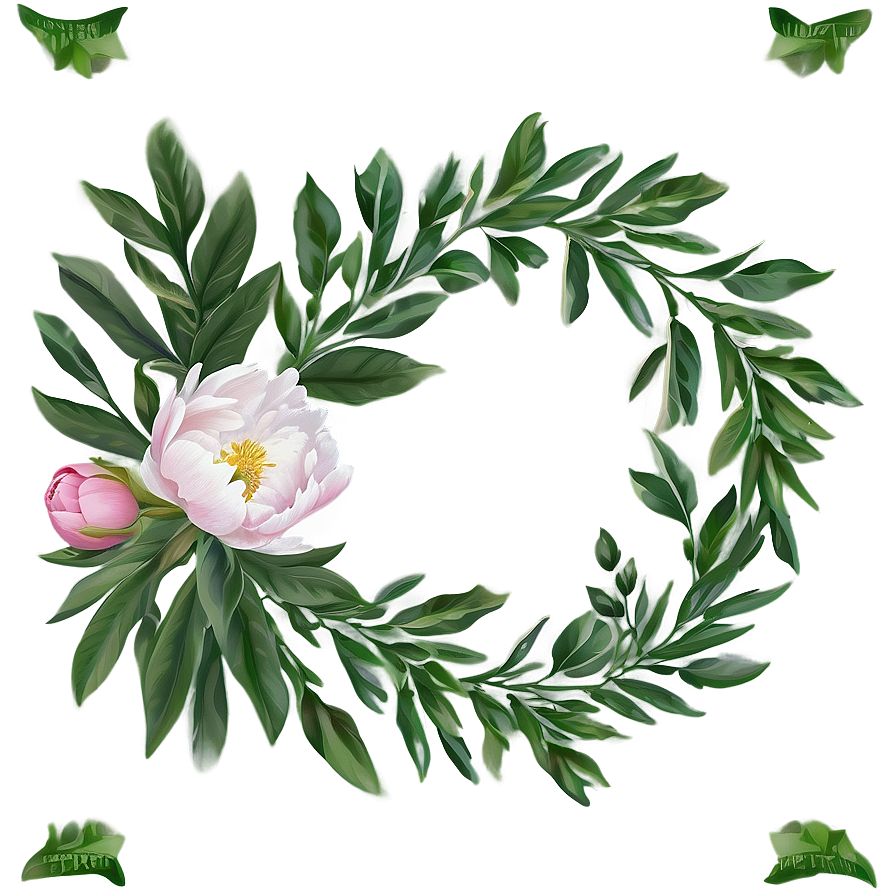 Peony And Greenery Wreath Png 05242024