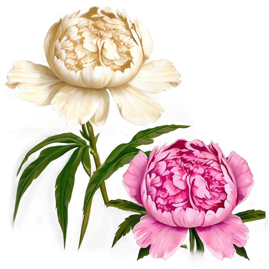 Peony Flower Outline Art Png Cwu43