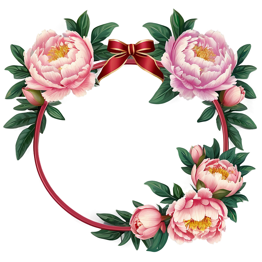 Peony Wedding Frame Png 06262024