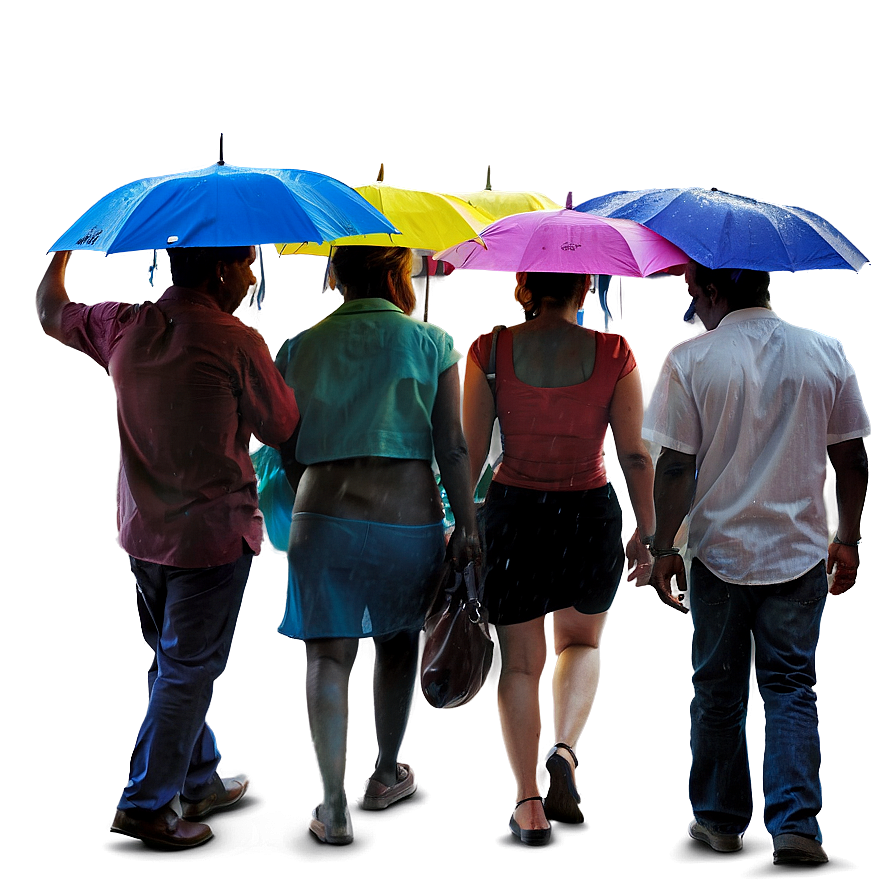 People In Rain Png 1