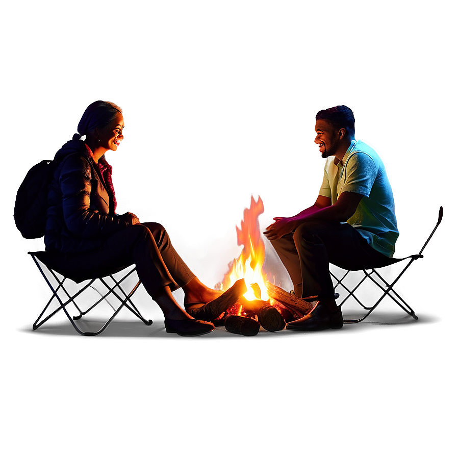 People Sitting Around Campfire Png 05252024