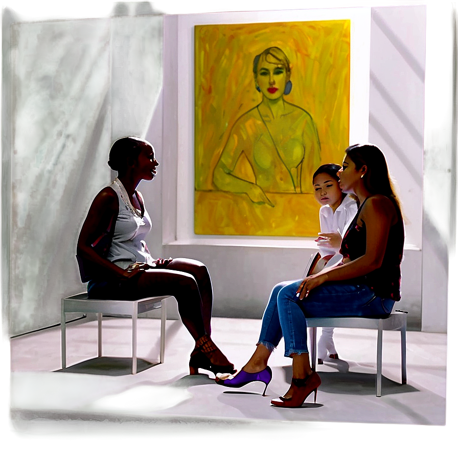 People Sitting In Art Gallery Png 65