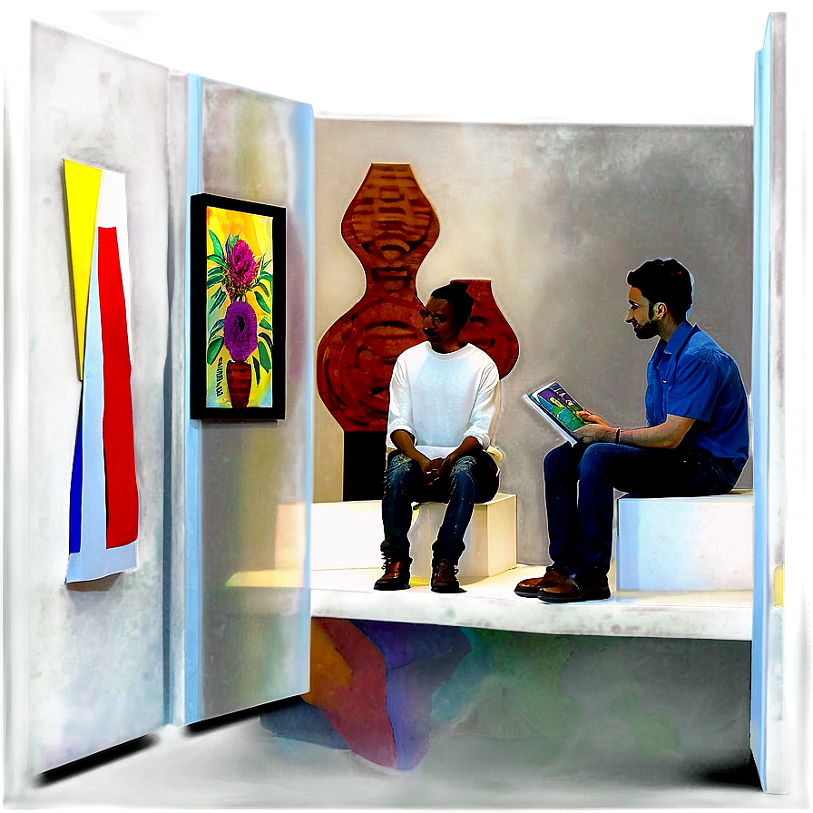 People Sitting In Art Gallery Png Xcw