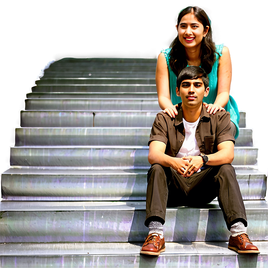 People Sitting On Stairs Png 5