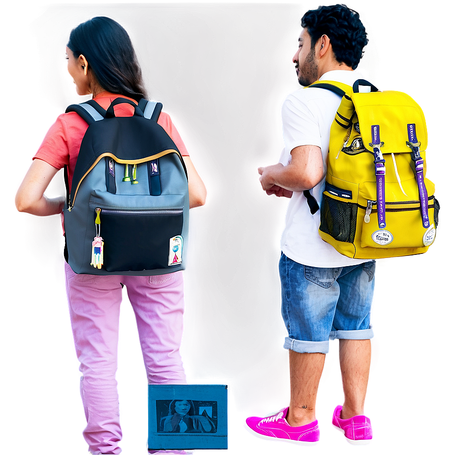 People Standing With Backpacks Png Wyl