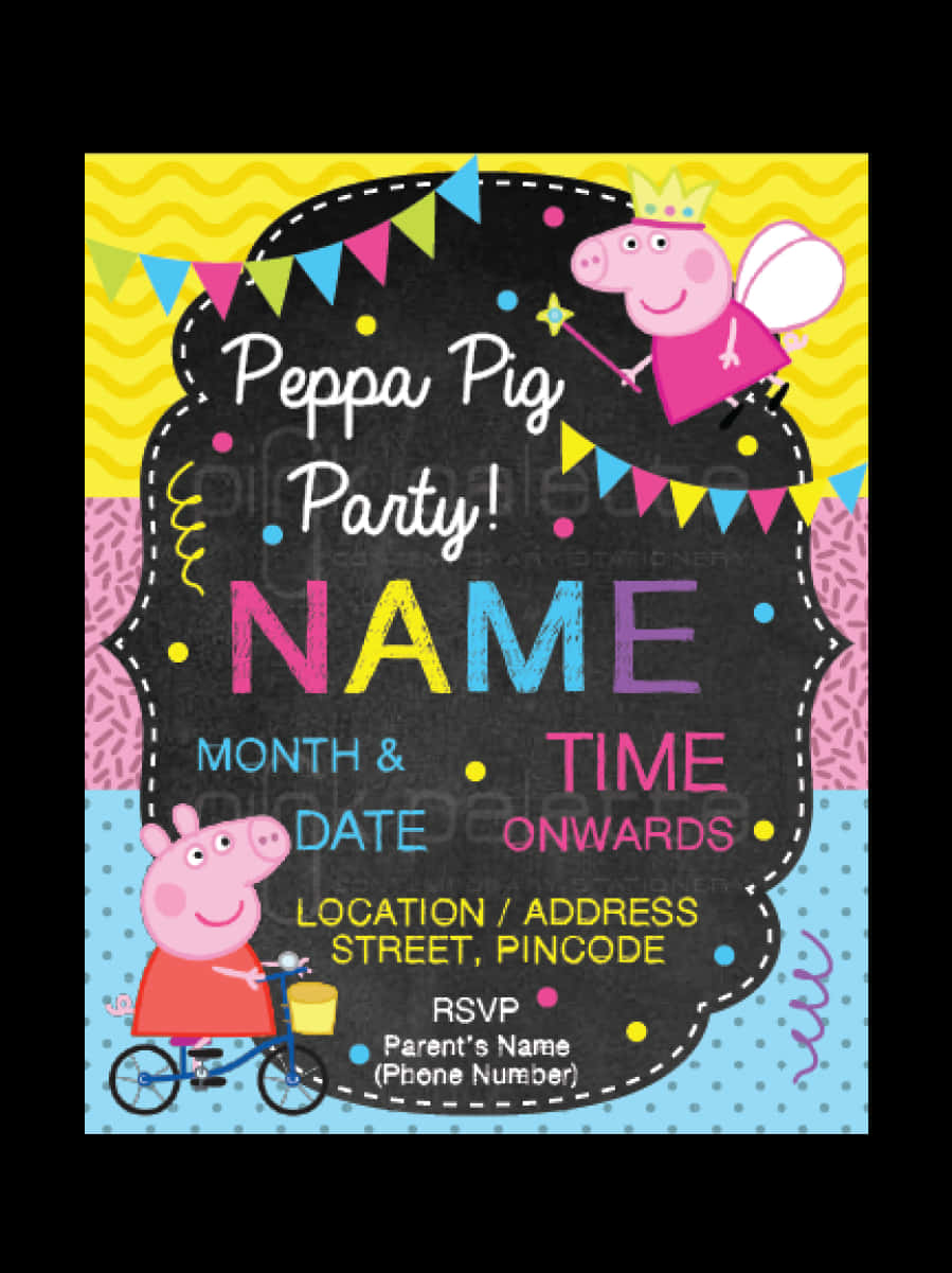 Peppa Pig Party Invitation Template