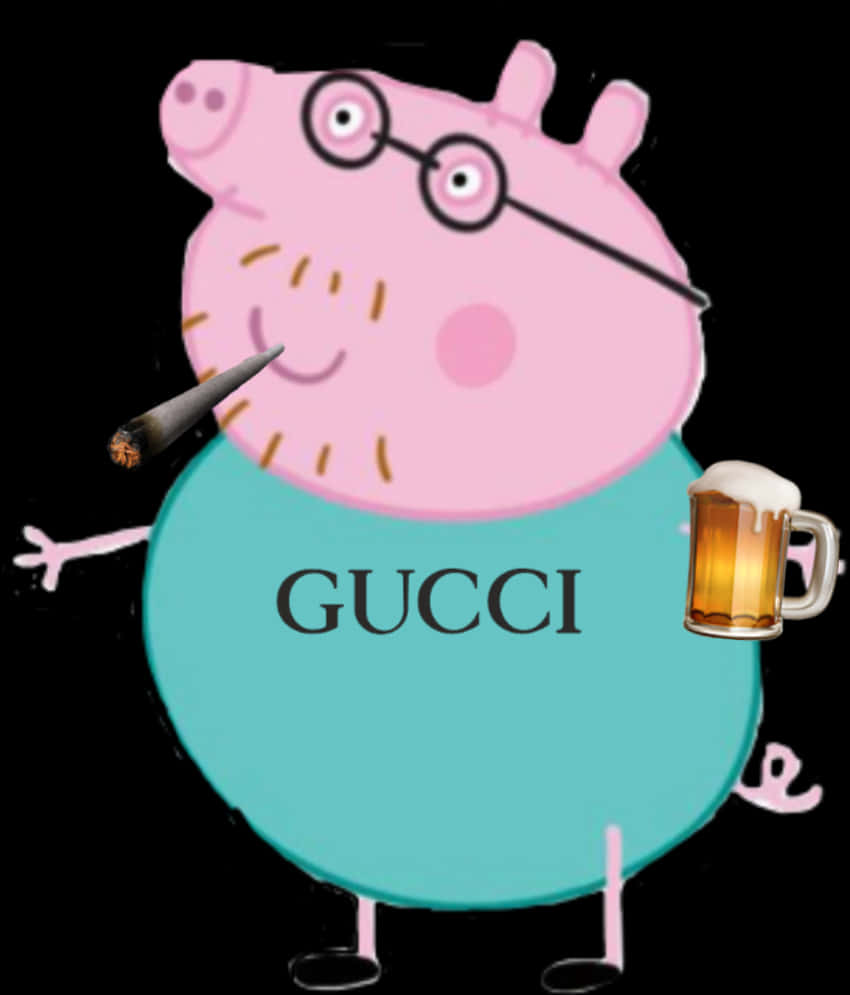 Peppa Pig Styled With Gucciand Accessories