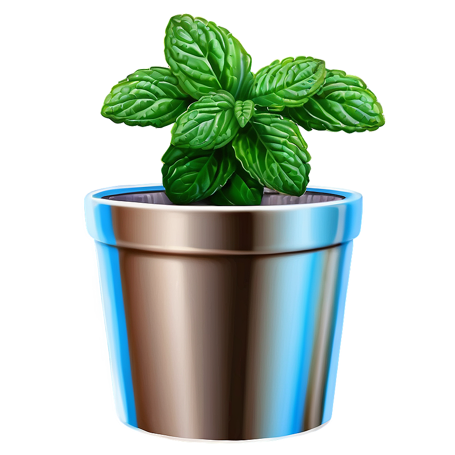 Peppermint Plant Pot Png 06112024