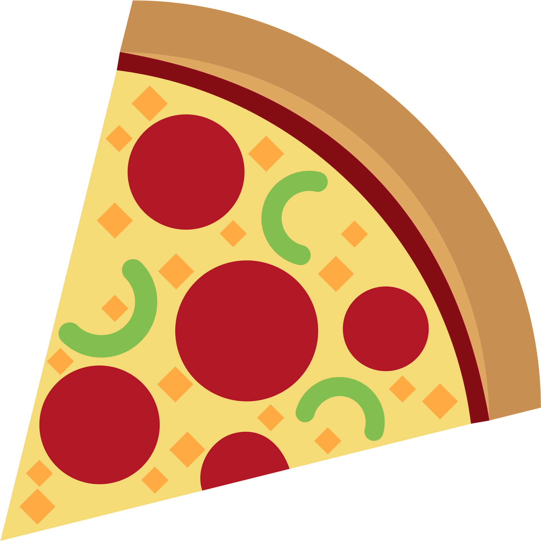 Pepperoni Green Pepper Pizza Slice Clipart.png