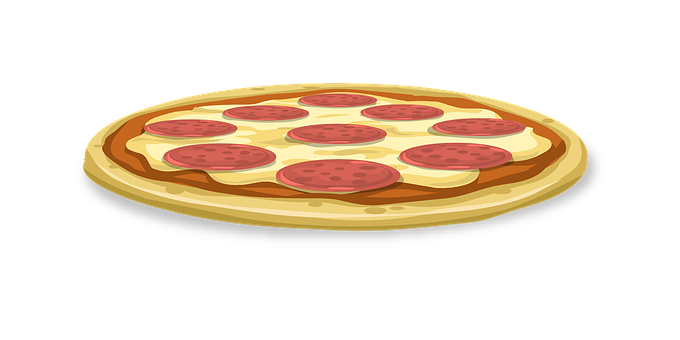 Pepperoni Pizza Cartoon Illustration