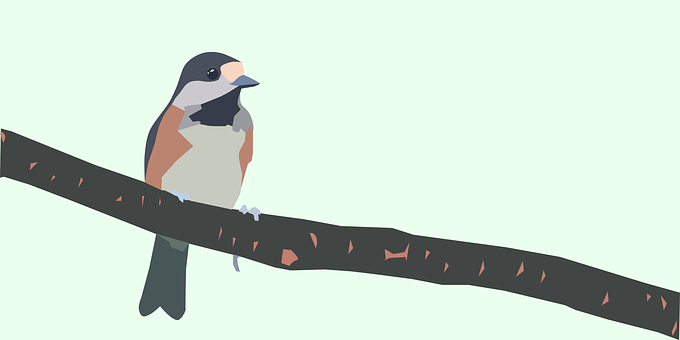 Perched Sparrow Illustration