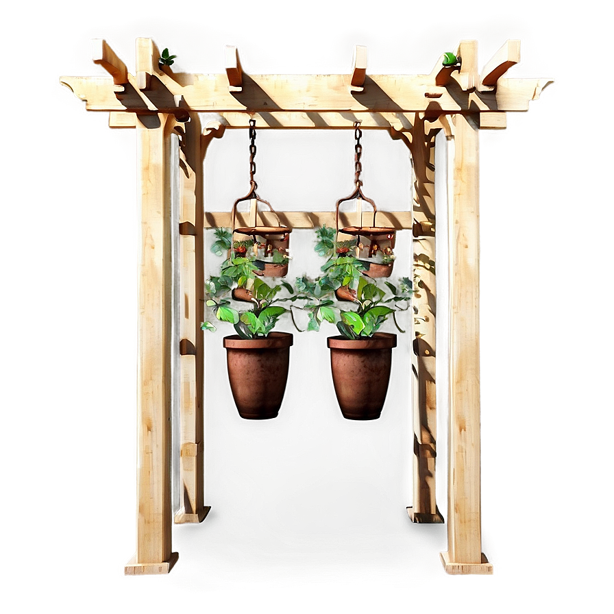 Pergola With Hanging Plants Png Ert80