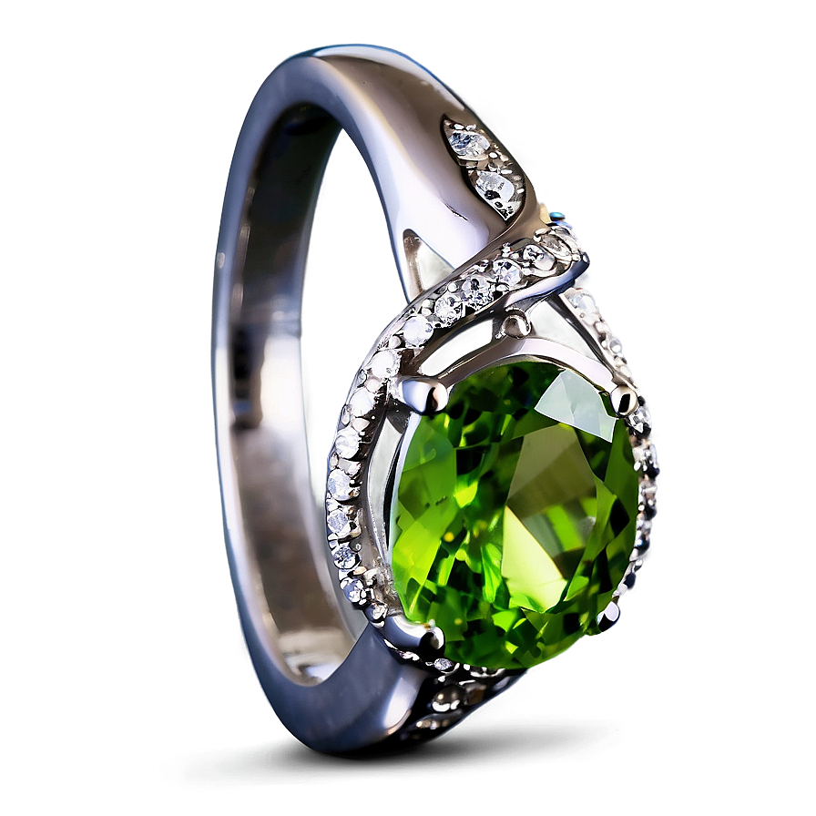 Peridot Engagement Ring Png 06242024