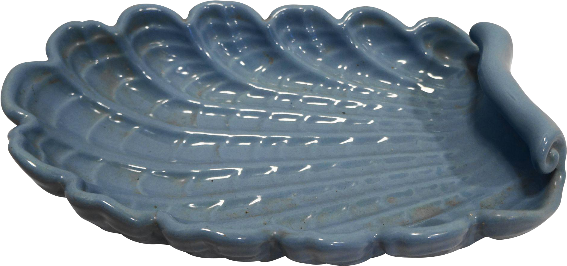 Periwinkle Blue Ceramic Shell Dish