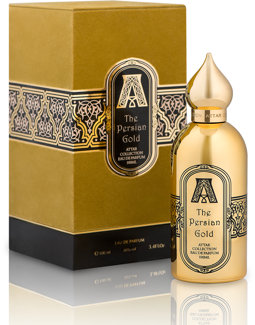 Persian Gold Perfume Bottleand Packaging