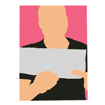 Person Holding Blank Sign Illustration