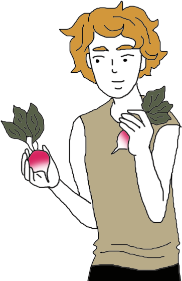 Person Holding Radish Illustration