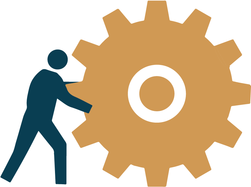 Person Pushing Gear Icon