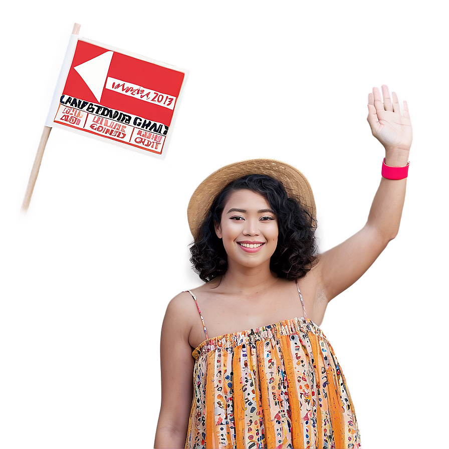 Person Waving At Event Png 60