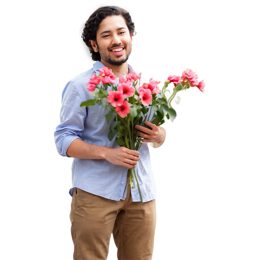 Person With Flowers Png 43