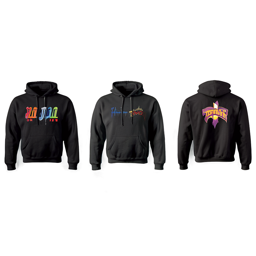 Personalized Black Hoodie Png 45