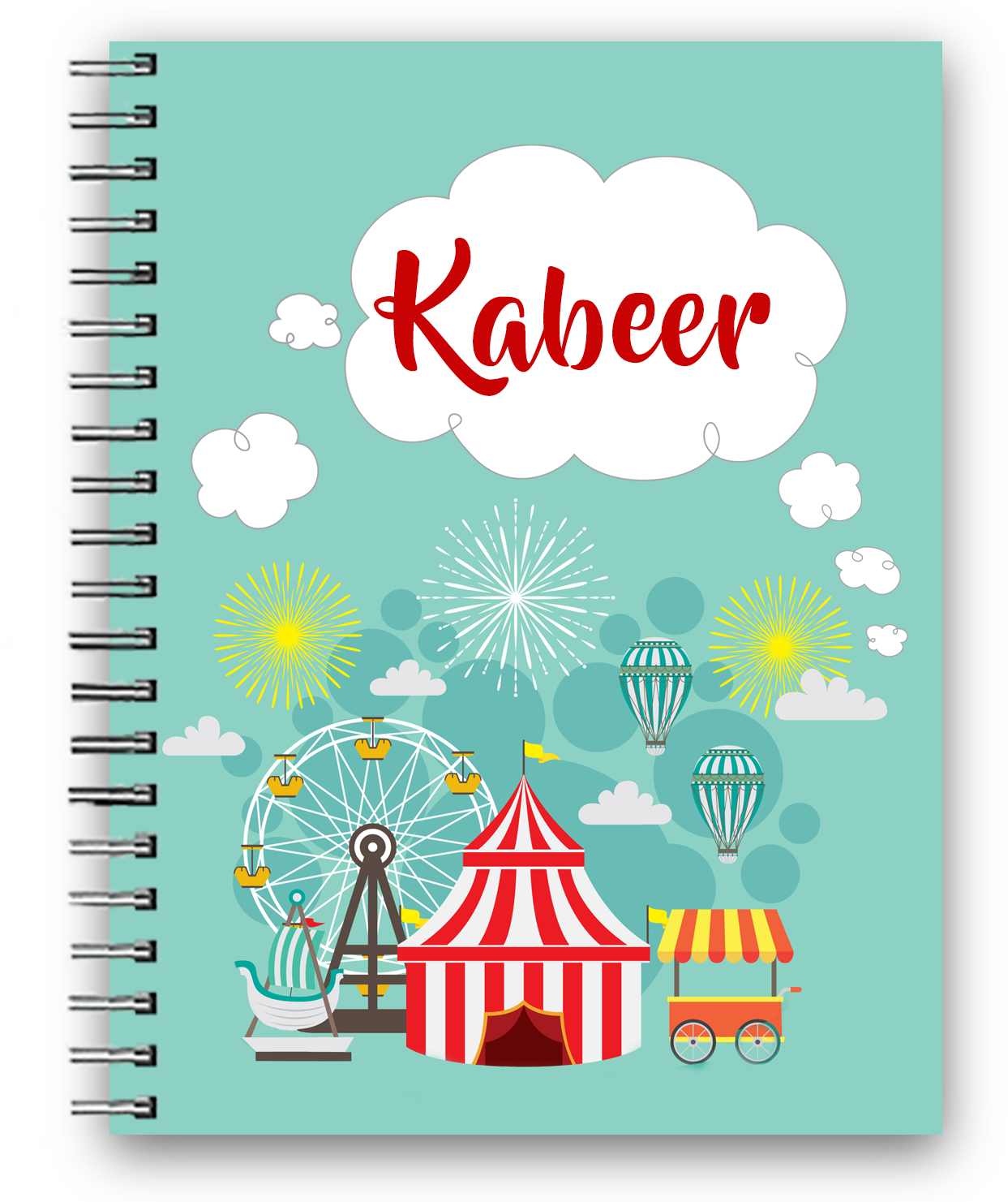 Personalized Carnival Themed Diary Cover