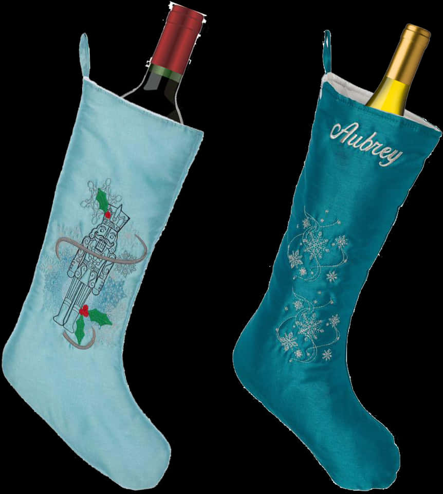 Personalized Christmas Stocking Wine Bottle Holders