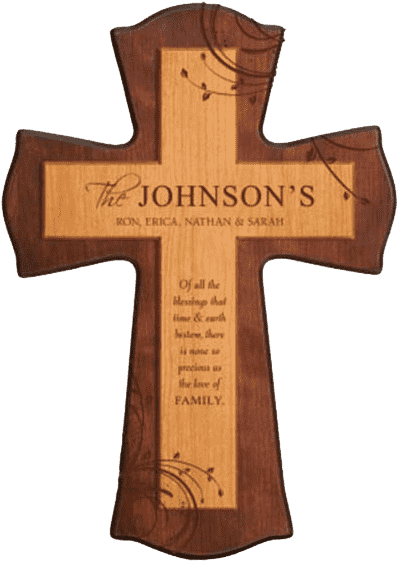 Personalized Family Name Wooden Cross