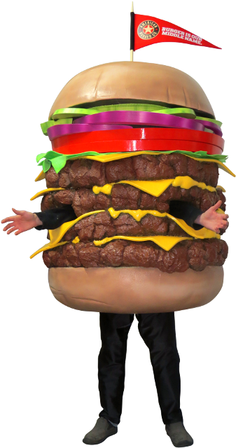 Personin Burger King Whopper Costume