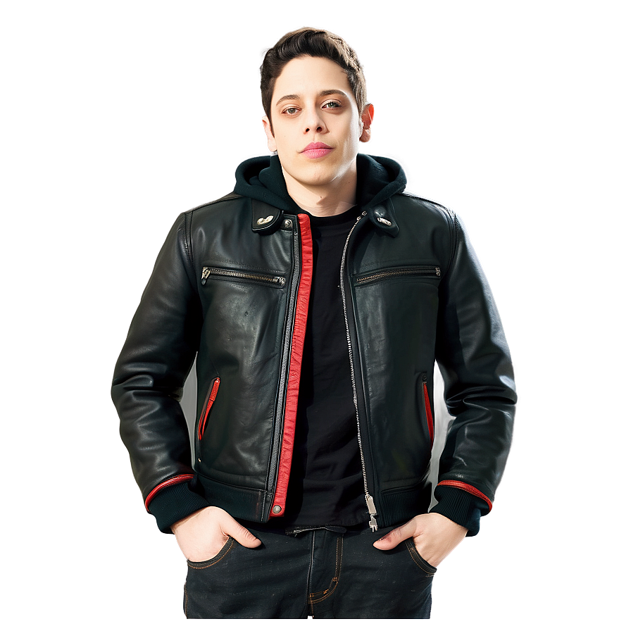 Pete Davidson In Leather Jacket Png 06252024