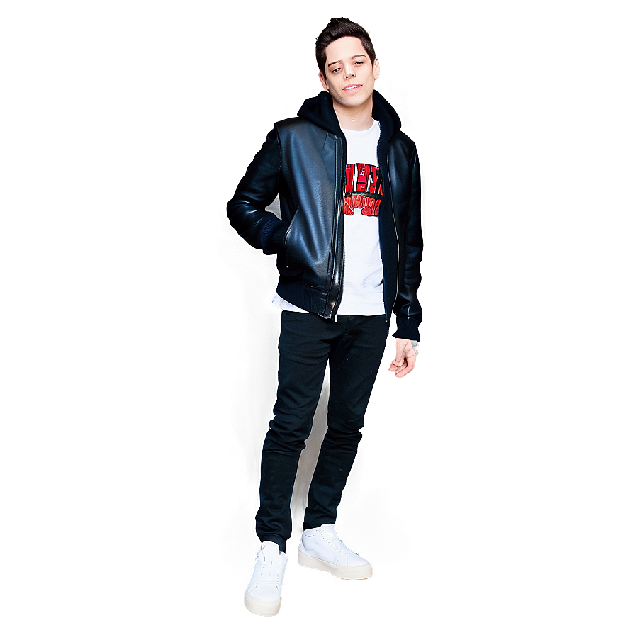 Pete Davidson In Leather Jacket Png 06252024