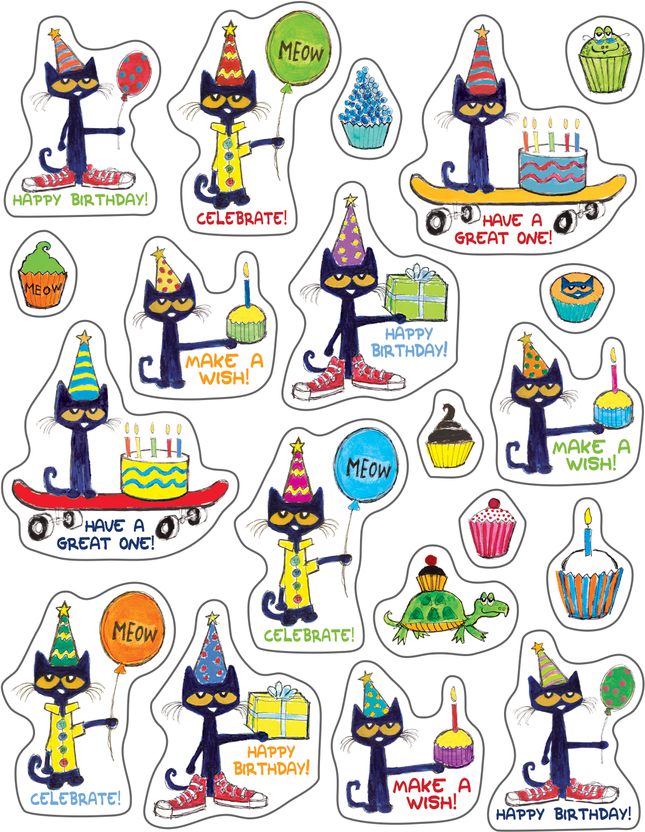 Pete The Cat Birthday Stickers