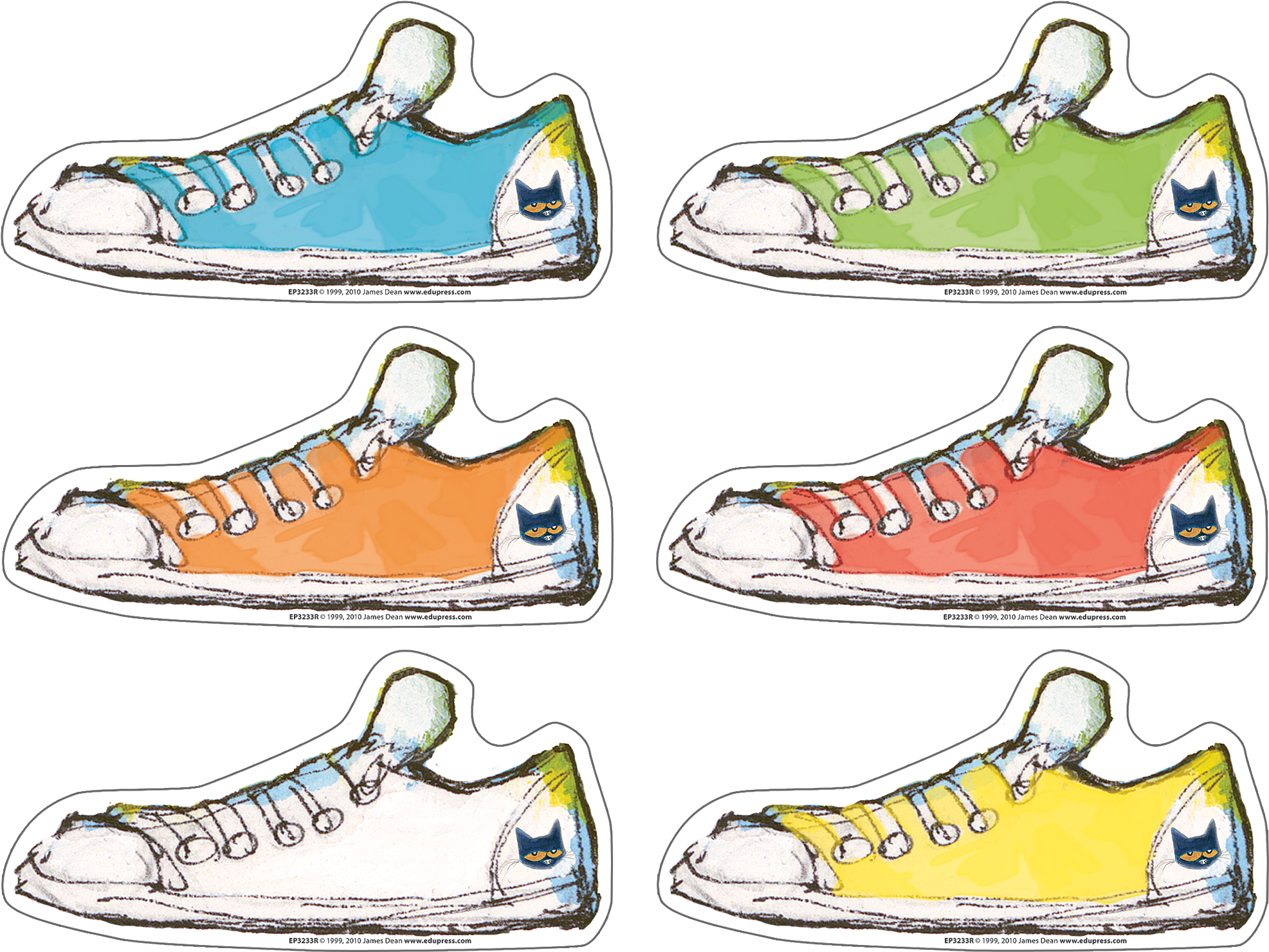 Pete The Cat Colored Shoes Stickers