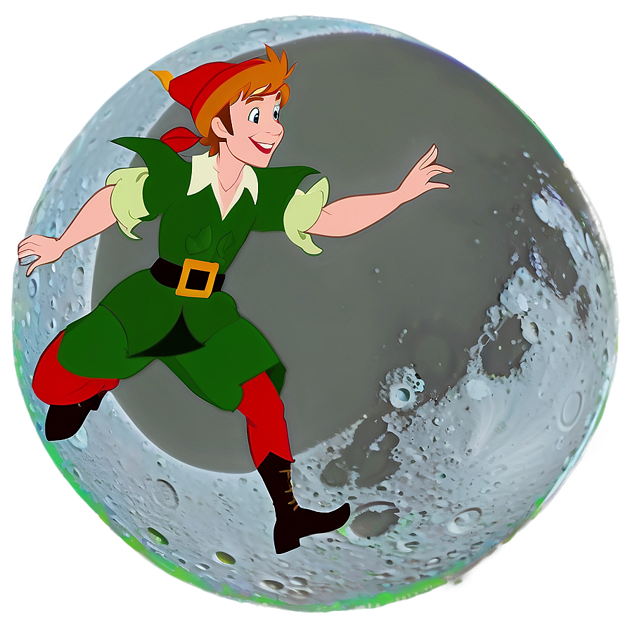 Peter Pan Flying Over Moon Png Ytq