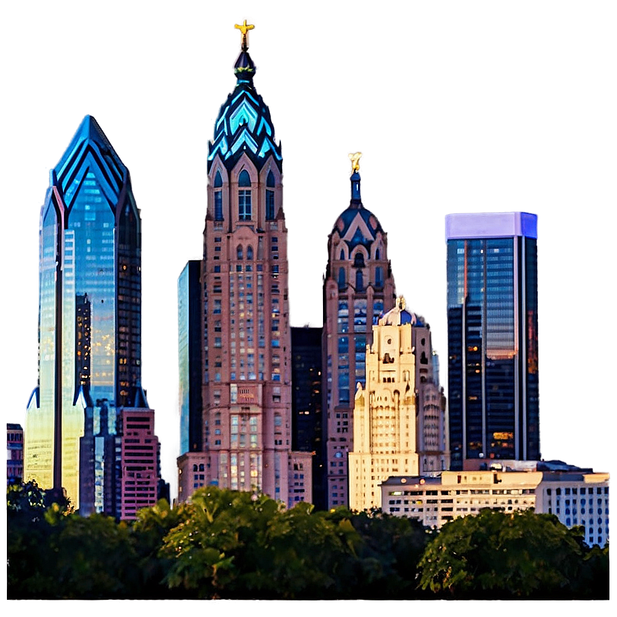 Philadelphia Skyline At Twilight Png 40