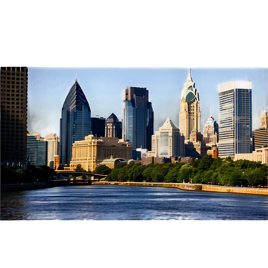 Philadelphia Skyline From River View Png 06252024