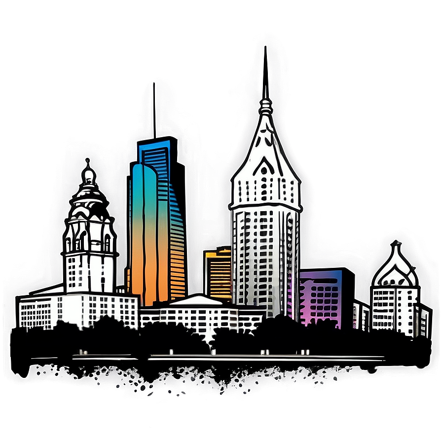 Philadelphia Skyline In Comic Style Png 06252024