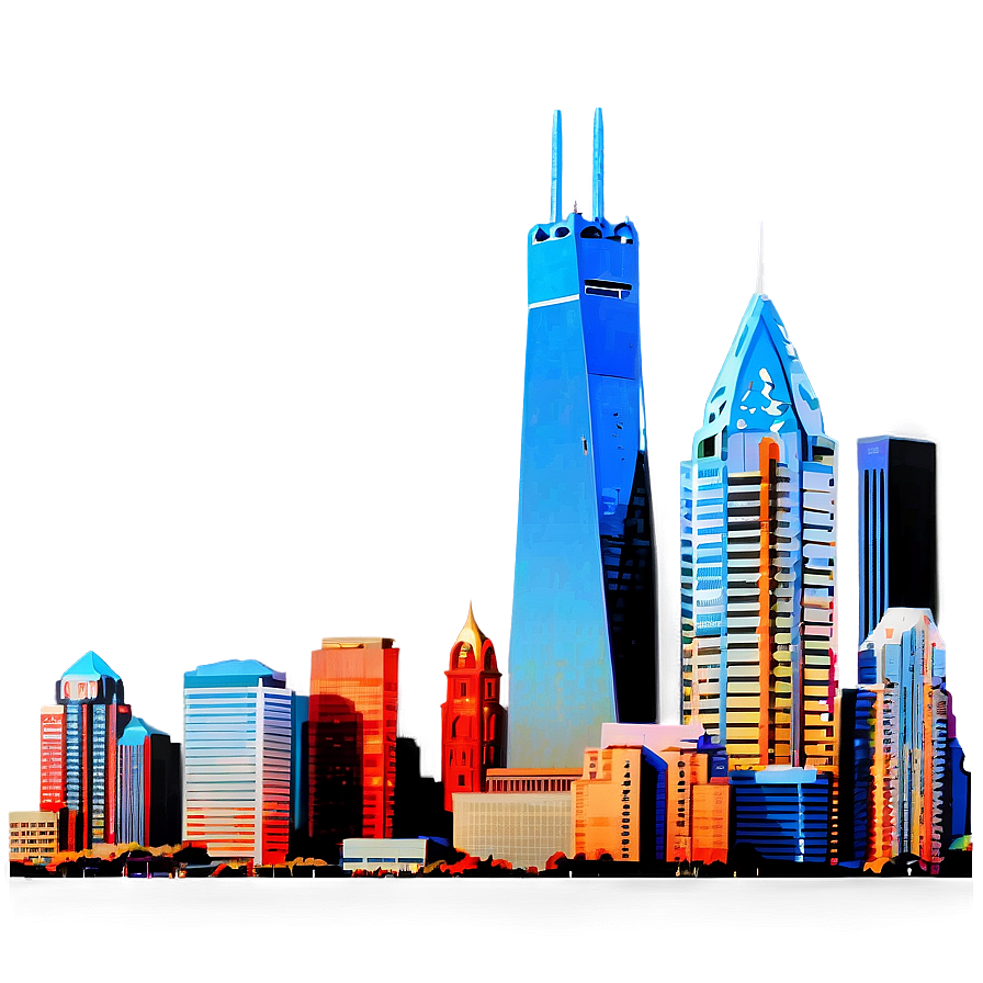 Philadelphia Skyline With Blue Sky Png Xoj47