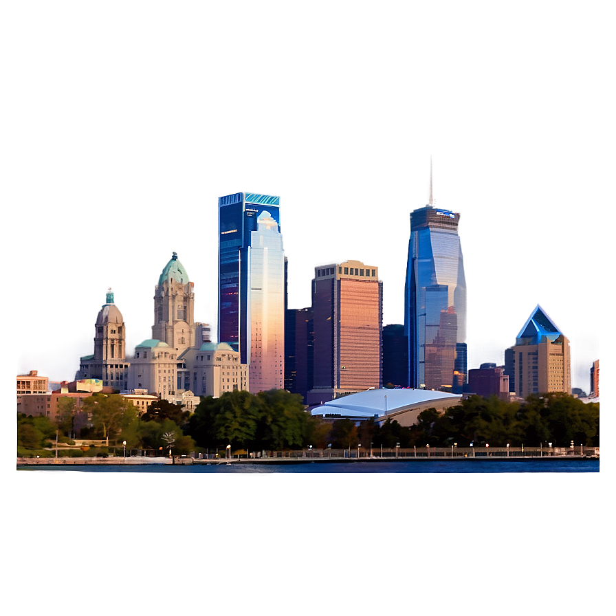 Philadelphia Skyline With Sports Stadiums Png Vvj57