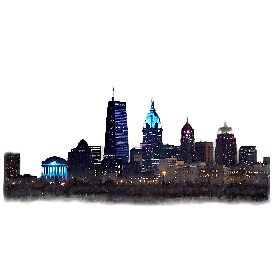 Philadelphia Skyline With Starry Night Png Gqv58