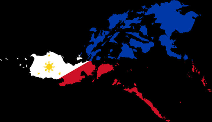 Philippine Flag Map Outline